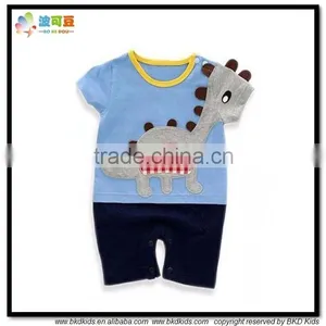 BKD Animal Embroidery Applique Fashion Infant Clothing for Contrast Infant Rompers thumbnail-1