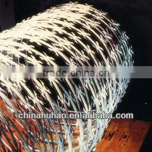 Huhao Security Wire Mesh Razor Barbed Wire Gill Rope Blade Thorn Rope Galvanized Fence Wire Security Line Guard Against Theft thumbnail-1
