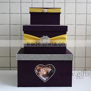 Elegant Wedding Card Box Handmade Wedding Box With Photo Frame thumbnail-1