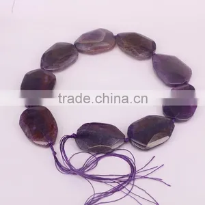 Natural Gemstone Semi Precious Stones Purple Agate Beads Pendant Tear Drop Agate Charms For Jewelry Necklace Making thumbnail-1