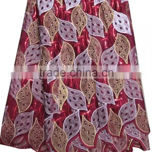 African Organza Lace With Sequins Embroidery CL8131-1red thumbnail-1