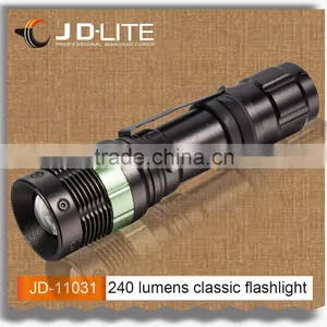 Aluminum Zoom Focus Light Flashlight, 2013 Police Flashlight, Use C REE XP-E Bright Led With Clip for Easy Carry thumbnail-1