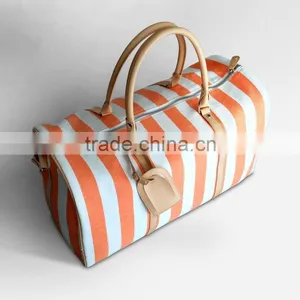 Lady Canvas Travel Handbag With Leather Shoulder Belt thumbnail-1
