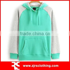 Women's Fleece Cotton Sweatshirt Contrast Color Hoodies thumbnail-1