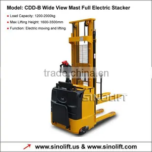 CDD-B Wide View Mast Full Electric Stacker thumbnail-1