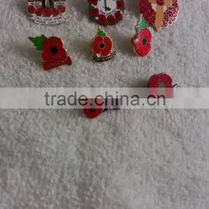 Nice Loonking Poppy Badge, Flower Lapel Pin, Lapel Pin Metal Crafts thumbnail-1