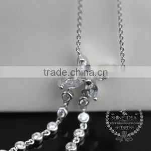 925 Sterling Silver Zircon Leaf Branch Creative Pendant Necklace Fashion Women Necklace Jewelry 6360466 thumbnail-3