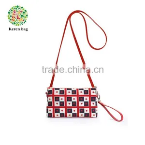 England Grid Custom Fashion Canvas Clutch Shoulder Bag Print Cosmetic Bag thumbnail-1