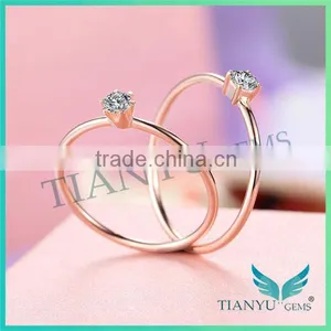 24K Gold Ring Super White Moissanite Diamond Rings Wedding Ring for Jewelry thumbnail-3
