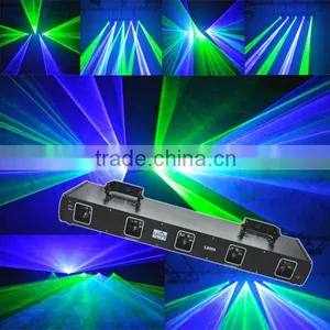 5 Heads Blue+green DMX Laser Disco Light thumbnail-1