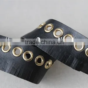 New Design With Light Gold Metal Eyelet Handwork Tassel Lace Trim for Sale thumbnail-3