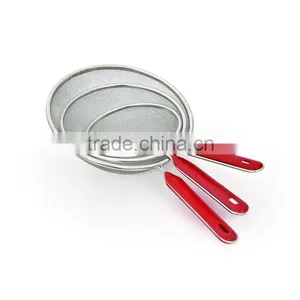 S65 Red Plastic Handle+Zinc Plated,frying Skimmer 7 Sizes Floating Oil Skimmer thumbnail-3