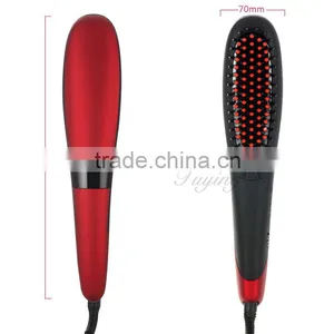 Newest LCD Temperature Fast Hair Brush Flat Iron Electric Hair Straightener Comb thumbnail-3