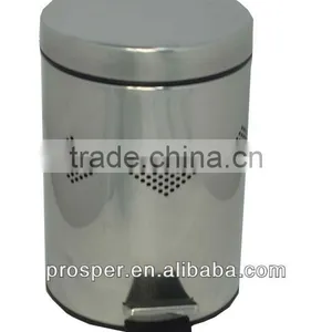 5L Round Cover Stainless Steel Step Waste Bin thumbnail-1
