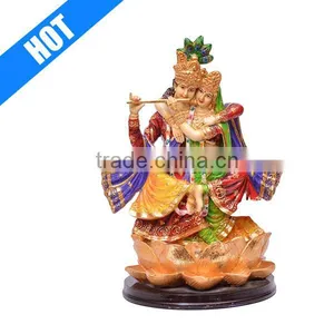 Personalized Handmade Painted Lord Radha Krishna Idol for Sale thumbnail-1