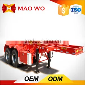 Plate Semi Trailer and Tri-axle 20ft Flatbed Trailer With Container Lock for Sale thumbnail-1