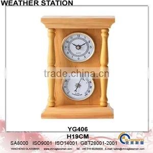 Weather Station With Wood Frame Barometer YG406 thumbnail-1