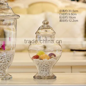 Creative Clear Glass Jars With Lid for Wedding Table Centerpieces thumbnail-3