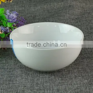 Cheap High Quality White Round Ceramic Coconut Bowl Restaurant Rice Bowl thumbnail-1