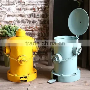 Unique Decorative Iron Fire Hydrant Trash Can thumbnail-2