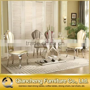 Glass Dining Table Metal and Glass Furniture Foshan Steel Furniture thumbnail-1