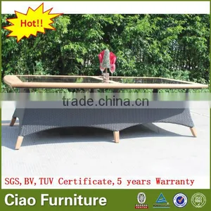 Garden Oblong Teak Wood 12 Seater Dining Table Outdoor Furniture thumbnail-3