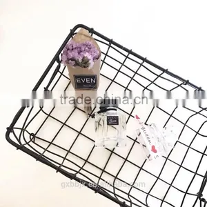 Black Metal Wire Storage Basket With Open Design thumbnail-4