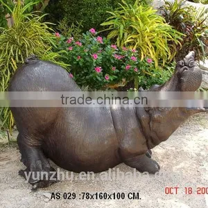 Larger Outdoor Bronze Statue of a Hippo,Bronze Animal Statue thumbnail-1