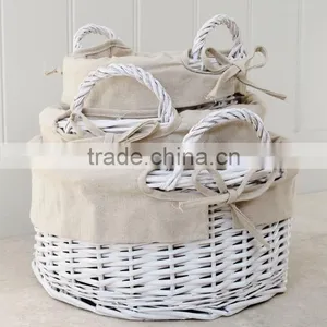 White Wicker Basket Product Type Baby Shower Gifts Used Small Wicker Shower Basket thumbnail-5