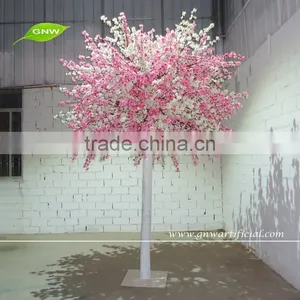 GNW BLS1507016 New Decotative White and Pink Artificial Peach Blossom Tree for Outdoor thumbnail-2
