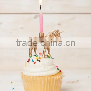 Gold Unicorn Candle Holder Kids Cute Party Decor thumbnail-1