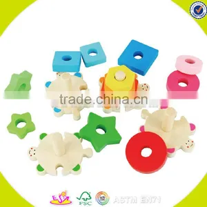 Wholesale Kids Geometry Wooden Blocks Game Fashion Children Wooden Blocks Game Best Sale Baby Stacking Toy W13E063 thumbnail-2