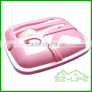 Wholesable 3-compartment Microwave pp Bento Lunch Box, Disposable Safe Plastic Food Container thumbnail-1