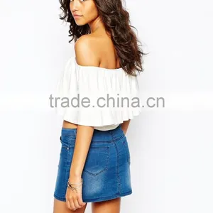 China Factory OEM ODM 2015 New Fashion Customized Off The Shoulder Top and Blouse thumbnail-2