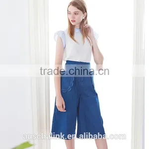 Latest Design High Waist Lady Fashion Classic Blue Jeans Pants thumbnail-3