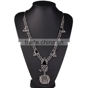 Vintage Ethnic Long Chain Silver Sweater Necklace Jewelry ,big Brand Jewelry thumbnail-2