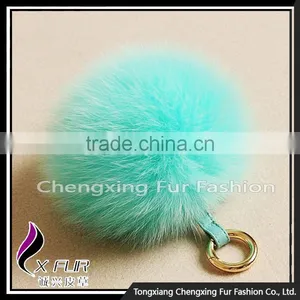 CX-R-32 Lovely Nature Fox Fur Ball/Fur Pom Pom Key Chain thumbnail-3
