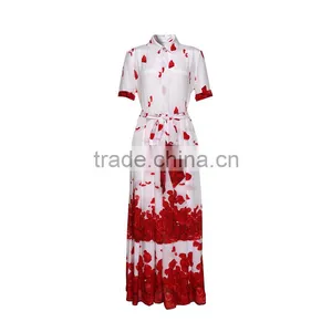 Maxnegio Elegant Maxi Long Sleeve Floral Print Dresses for Beach Dress thumbnail-6