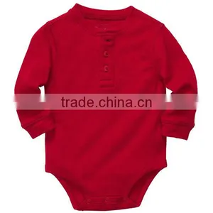Baby Long-Sleeve Henley Thermal Plain Bodysuit For Kids Boy thumbnail-1