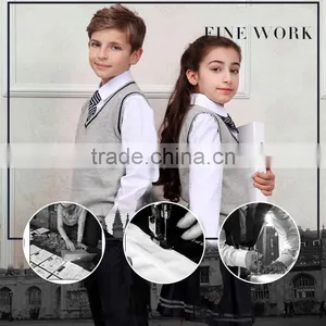 Stylish V-neck Sleeveless Beautiful Knitted Korean High School Uniforms thumbnail-4