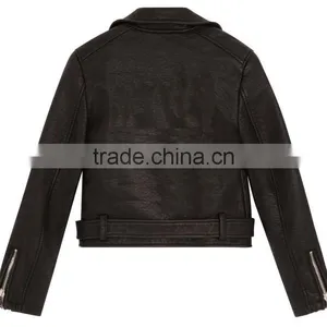 2017 Ladies PU Short Cool Fancy Motorcycle Jacket Wholesale Jackets thumbnail-2