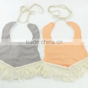 High Quality Garment Newborn Baby Clothes Linen Tassles Baby Bibs thumbnail-3
