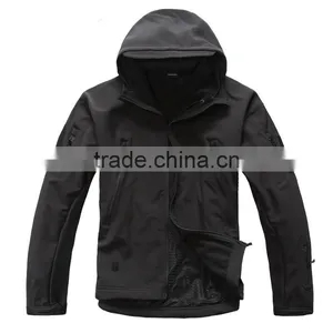 2017 Reflective Casual Thick Black Softshell Jackets With Hood thumbnail-1