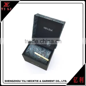 China Supplies Gift Sets Woven Silk Tie Hanky Cufflinks Set thumbnail-3