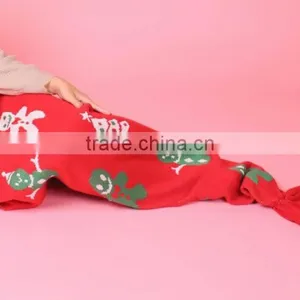 Customized Size and Color Christmas Green Knitted Mermaid Tail Blanket for Ladies thumbnail-3
