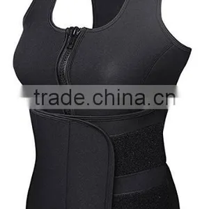 Walson Neoprene Sauna Sweat Belt Latex Waist Trainer Vest Zippers Body Shaper Underbust thumbnail-2