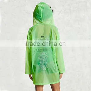 Lightweight Outdoor Waterproof Rain Hoodie Ladies Transparent Nylon Jackets thumbnail-6