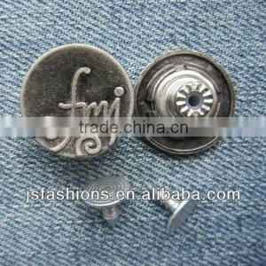 High Quality Accessories New Alloy Shank Jeans Button With Silver Color and Letter Printed thumbnail-1