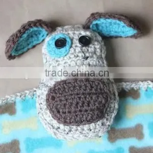 Hand Knitting Kits Fleece Puppy Dog Lovey Blanket Crochet Pattern thumbnail-2