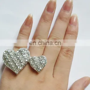 Double Heart Precious Pearl Elastic Ring For Lover thumbnail-1